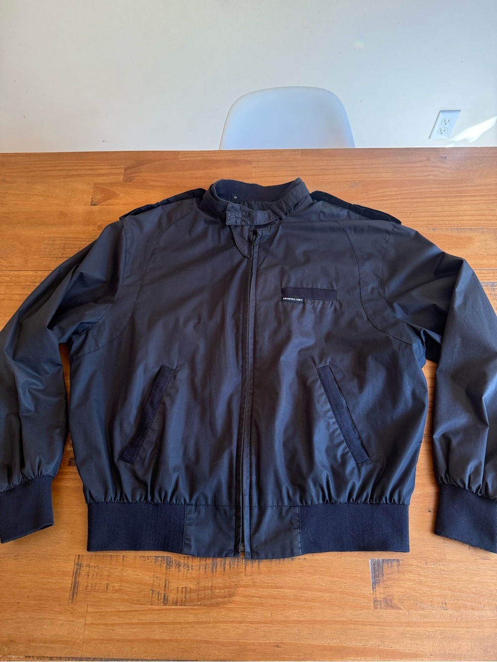Men's Members Only Lightweight Black Bomber Jacket - Vintage 80’s - size M